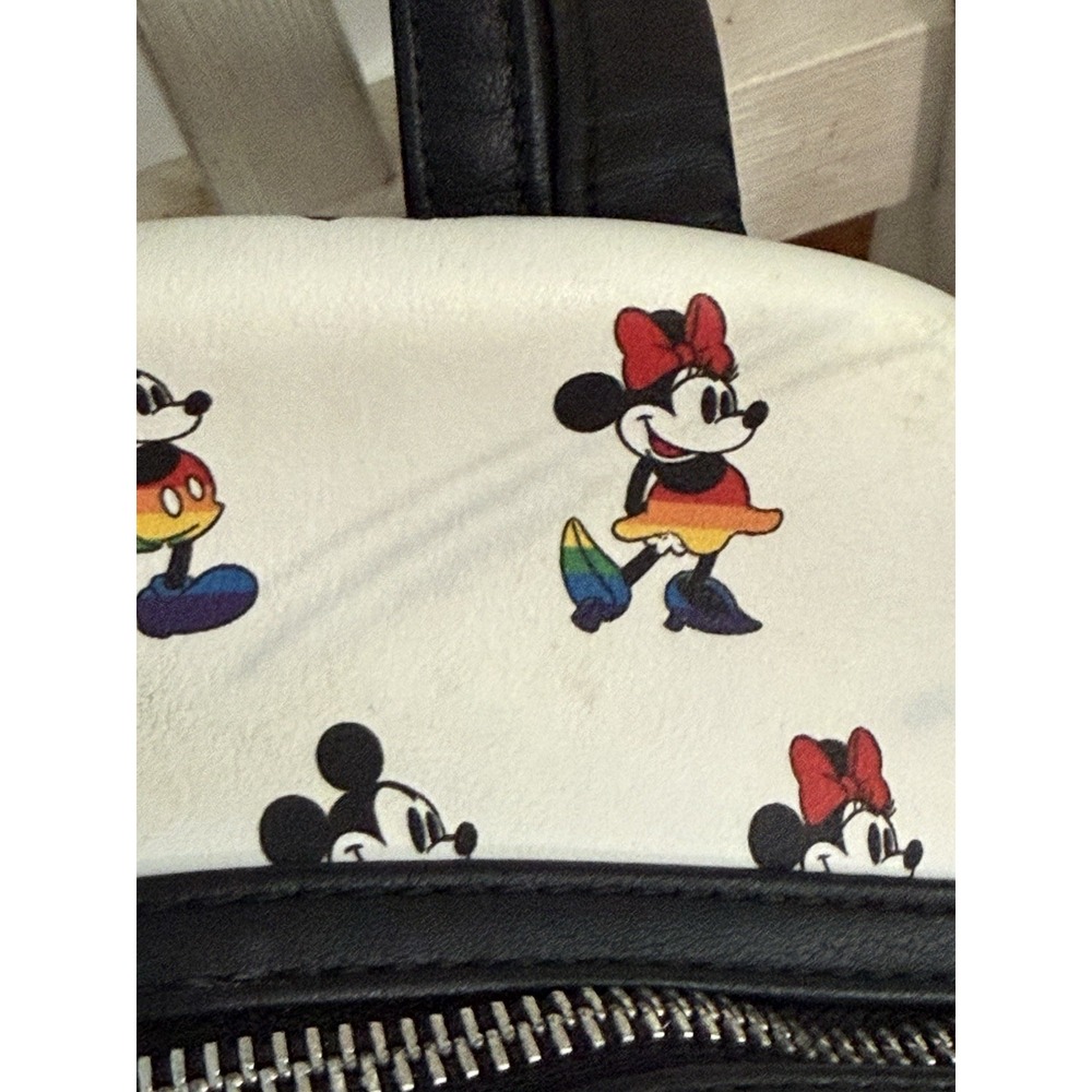 Disney Mickey Minnie Rainbow Pride Loungefly Backpack See Pics - Picture 5 of 12